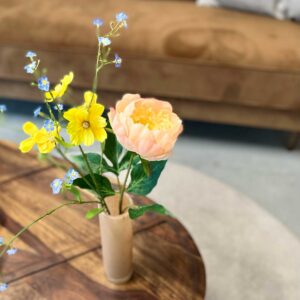 Zijden bloemen boeket #125 | 76 cm | S | zalm blauw geel