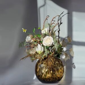 Zijden bloemen boeket #180 | 95 cm | L | wit goud