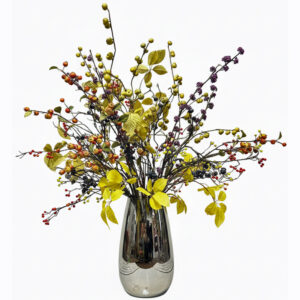 Zijden bloemen boeket #185 | 110-138 cm | XL | bessen | paars oranje groen geel