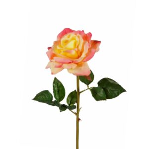 Roos | 64 cm | roze zalm geel | Real Touch