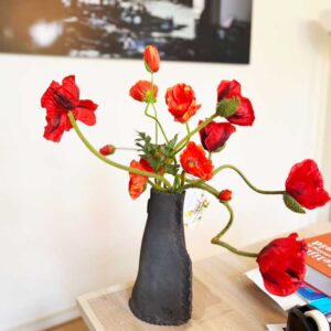 Zijden bloemen boeket #153 | 72 cm | M | rood oranje